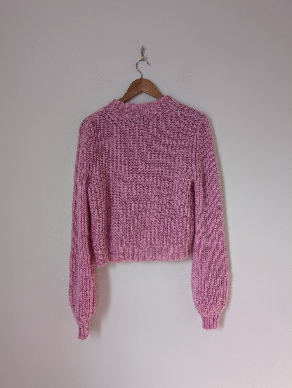 Bec + Bridge Pastel Light Pink Baby Knit Mohair Wool Mockneck Jumper Sweater - Picture 5 of 6
